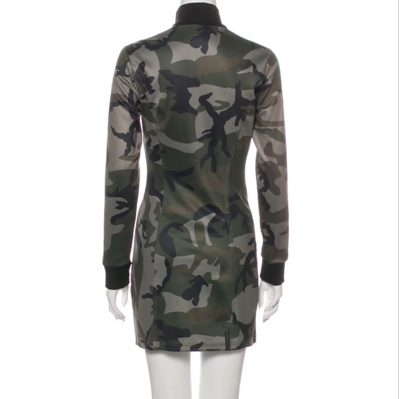 New REVOLVE Pam & Gela Camo/Camouflage Track Dress w/Racing Stripes Sz Small - Picture 6 of 7